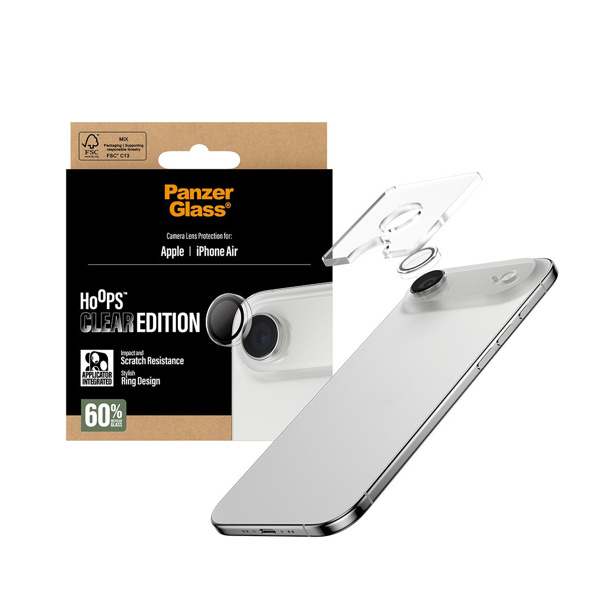 PanzerGlass® Hoops® Kameralinsebeskytter Transparent iPhone Air